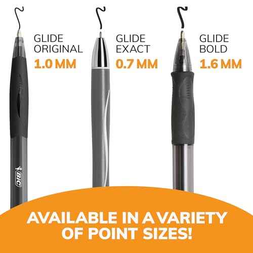 BIC Glide Black Retractable Ballpoint Pens, Medium Point (1.0mm), 4-Count Pack, Ultra Smooth Writing Black Pens