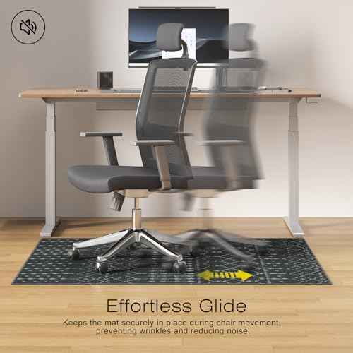 Chair Mat for Hard Floors, 60" x 48" Office Chair Mat for Hardwood Floor, Non-Slip Floor Protector Under Desk Rug for Rolling Chair, Washable Area Rug for Home, Black