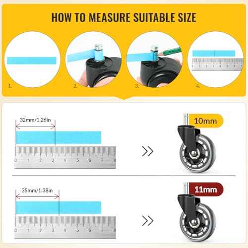 HOLKIE Office Chair Wheels Roller Blade Caster Rubber Replacement for Office 11x22mm Transparent 3 Inch, Desk Rolling Set of 5 for Hardwood Floors Gaming Chair Wheels Smooth & Silence Gliding
