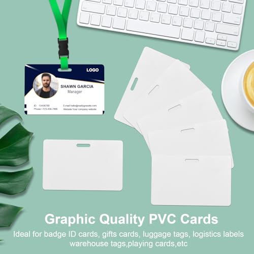 50 Pack CR80 30 Mil Premium Blank PVC ID Cards with Slot Punch on Long Side - White