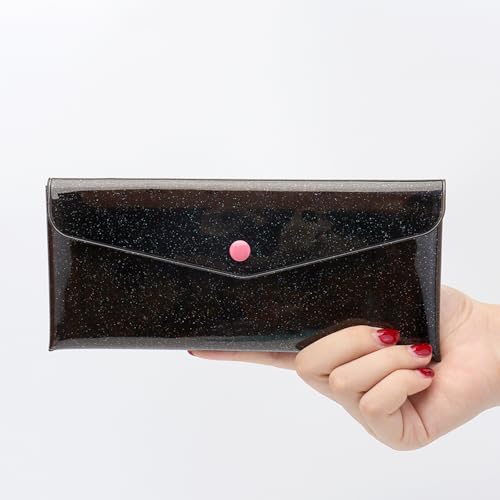 NatSumeBasics Black 6-Tab Cash Envelope Wallet for Budgeting & Organization