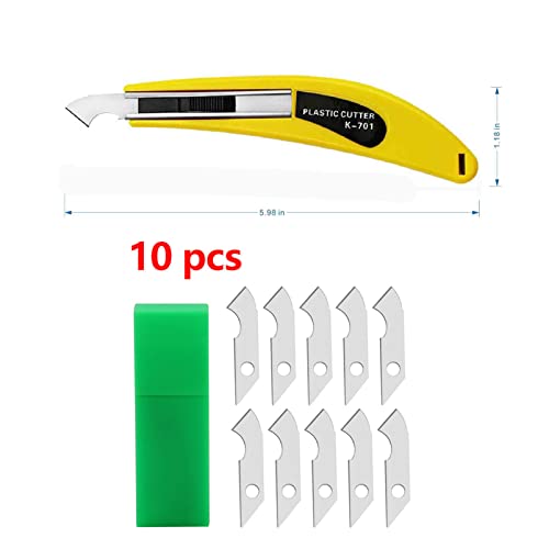 Professional Acrylic Sheet Cutter Scoring Knife with 11 Blades & Curved Handle