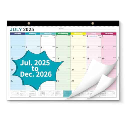 Desk Calendar 2026, AgePlace Wall Calendar 2025-2026 Covers July 2025 - December 2026, 17" X 12" Large Size With Holidays, Desktop Monthly Calendar for Home Classroom School & Office Or teacher Gifts
