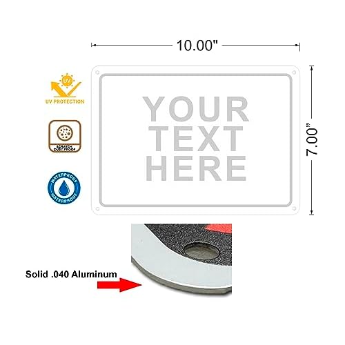 Custom Signs Outdoor Metal for Home Office Business, Personalized, Door, Porch, Delivery, Man Cave, Shop, Garage, Street. For Outside or Inside Use. Our Metal Signs Are UV Printed Solid Aluminum (10x7 inches, Header Box)