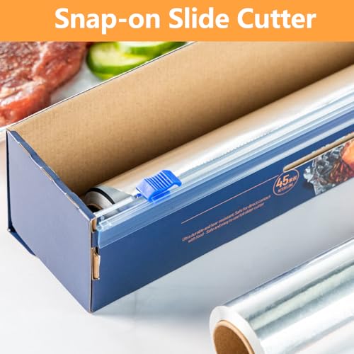 GEGADO Fit 12in Reusable Plastic Wrap Cutter - 4 Pack Two-Way Slide Dispenser