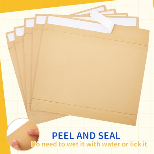 Fullhawl Brown 14x18 Inch Expandable Catalog Envelopes 20 Pack Peel & Seal Office Mailing