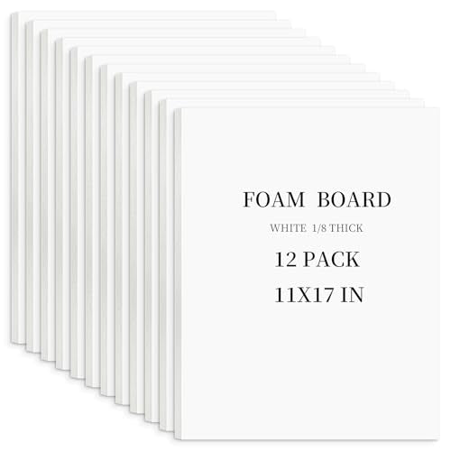 Golden State Art 11x17 White Foam Core Boards 1/8" Thick - 12 Pack