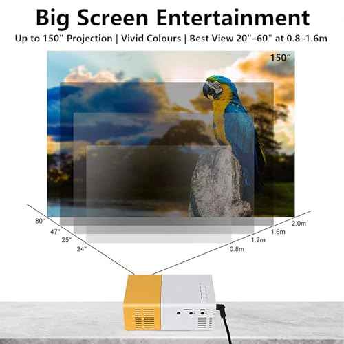Mini Projector 1080P HD Portable Smart Projector, Video Projector for Bedroom with HiFi Stereo, HDMI/USB/Audio Compatible with Phone, Laptop, TV Stick, PS5