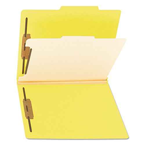 Smead Classification File Folder, 1 Divider, 2" Expansion, 2/5-Cut Tab, Letter Size, Yellow, 10 per Box (13704)