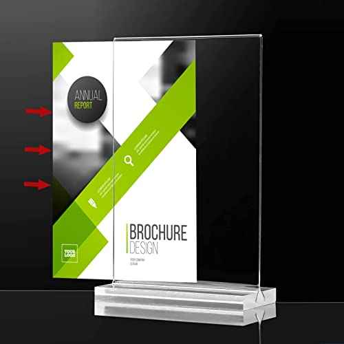3 Pack 8.5 x 14'' Acrylic Sign Holder, Clear Acrylic Picture Frame Table Menu Holder Double Sided T Shape Poster Acrylic Frame for Wedding Party Office Restaurant Hotel (3)