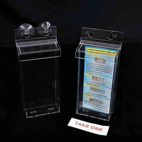 Waterproof Flyer Holder with Clear View - Outdoor Brochure Holder and Permit Box, includes double-sided tape, screws, zip ties, suction cups, Perfect for rIndoor and Outdoor Use (4 x 9 - Pack of 2)