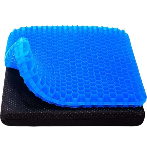 Pampkin TPE Gel Seat Cushion ? Ergonomic Pain Relief for Sciatica, Tailbone, Hip & Lower Back Pain ? Breathable, Washable Cover ? Ideal for Office, Car, Wheelchair, Stadium & Long Sitting Relief