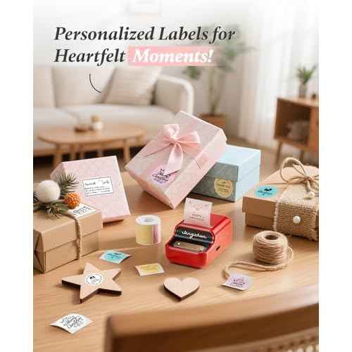 NIIMBOT B21 Label Printer,Bluetooth Thermal Label Maker,Ideal for Home Organization,Business,Ofice,50x30mm Labels,230Pcs(Red)