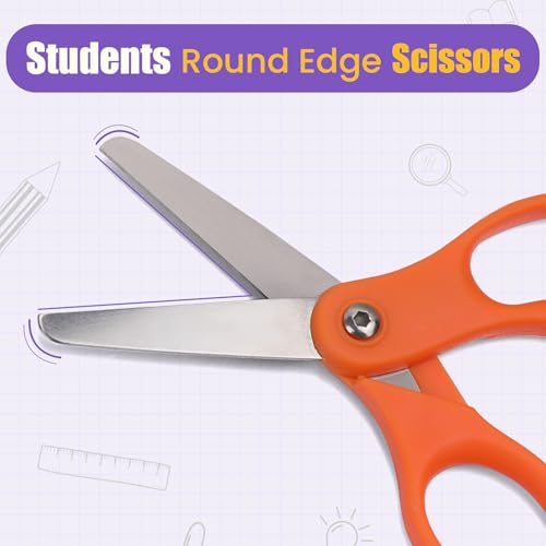 Multicolor Kids Safety Scissors 5-inch - 12 Pack for School & Crafts