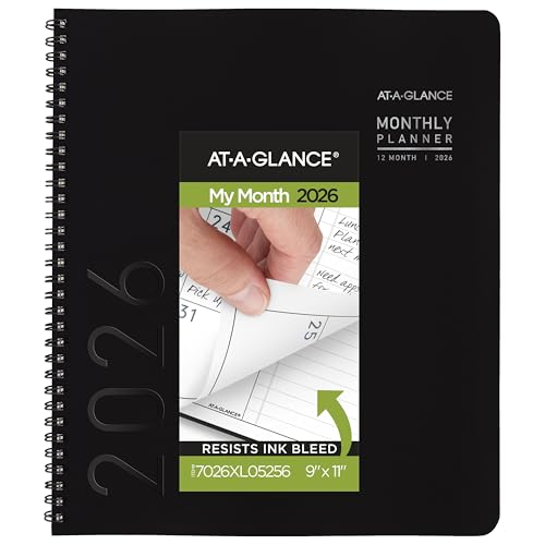AT-A-GLANCE 2026 Planner, Monthly, 9" x 11", Large, Contemporary Lite, Black (7026XL0526)