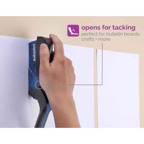 Paper Pro Compact Classic No Effort, One Finger, 80% Easier Staplers - Great for Carpal Tunnel and Arthritis, Assorted (3054)