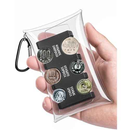 Japanese Coin Holder with Coin Sorter and PVC Pack - Large Capacity Change Holder for Japanese Yen Coins - Change Organizer for Coins - Durable Yen Organizer, Dispenser for Travel