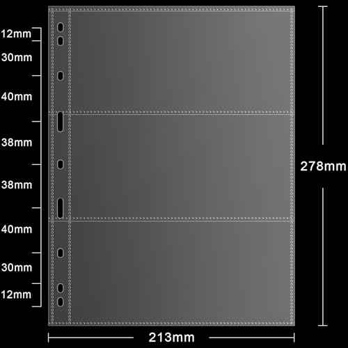 35-Page Money Binder Refill Sheets - 3-Pocket Dollar Bill Sleeves for Collectors | Non-PVC Currency Album Pages Holds US & Foreign Paper Money, Banknotes