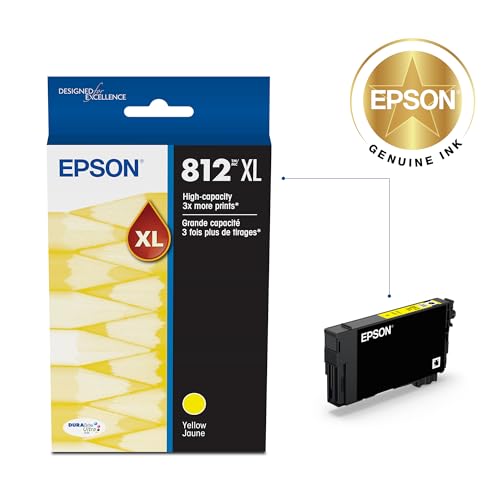 Epson 812 DURABrite Ultra Ink High Capacity Yellow Cartridge (T812XL420-S) Works with Workforce Pro WF-7310, WF-7820, WF-7840, Workforce EC-C7000