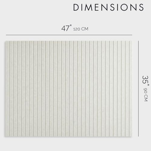 Large Cork Boards for Walls Black Felt Board Alternative - Slat Wall Paneling, Felt Bulletin Board Tiles for Office Decor, Push pin Board Office Wall Organizer -12-Pack (Ivory Tan)