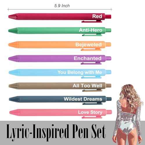 Taylor Gifts Merch, Cute Taylor Gel Pens, Office Supplies for Music Fans, Taylor Birthday Party Favors for Girls, Women, Nurse, Teacher, Christmas Stocking Stuffers Gift for Girls Boys