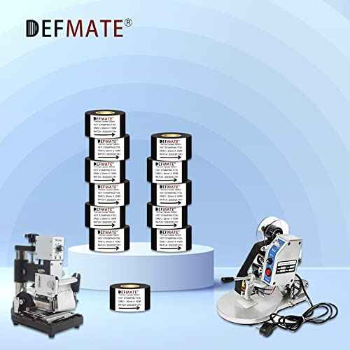 12 Rolls 30mm x 100m Black Hot Stamping Foil Thermal Transfer Ribbon Resin for Coder Printer Machine, Black Color Ribbon for Coding Machine