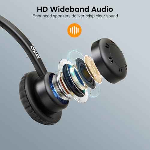 MAIRDI Phone Headset with 2.5mm & 3.5mm Connector for Deskphone Cell Phone PC Laptop, Mono Call Center Office Headset with Noise Cancelling Microphone