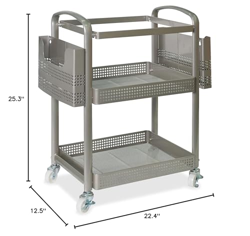 Lorell Mobile File Cart, 12.5" x 22.4" x 25.25", Metal, Champagne Gold