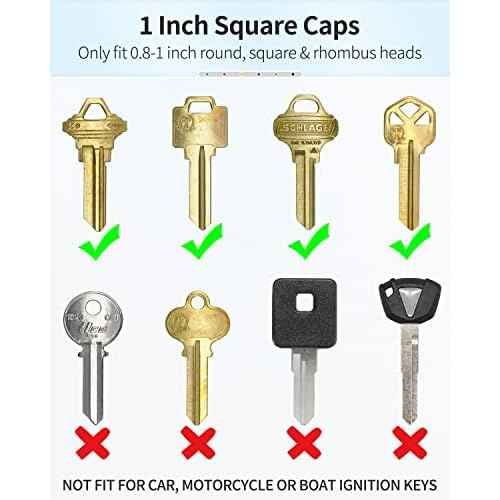 Uniclife 12 Pcs Key Covers Caps 1 Inch Key Covers Protectors with Blank Paper Labels and Clear Windows Soft Key Identifiers for Standard Regular Thin Flat House Keys (Not for Odd-Shaped), 6 Colors
