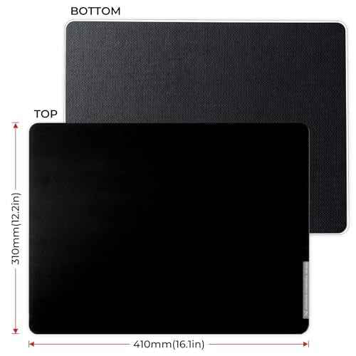 XVX Black Glass Mousepad 4.0, Hard Mouse Pad for Gaming, Ultra-Smooth Micro-Etched Surface Mouse Mat with Non-Slip Rubber Base(410mm*310mm)
