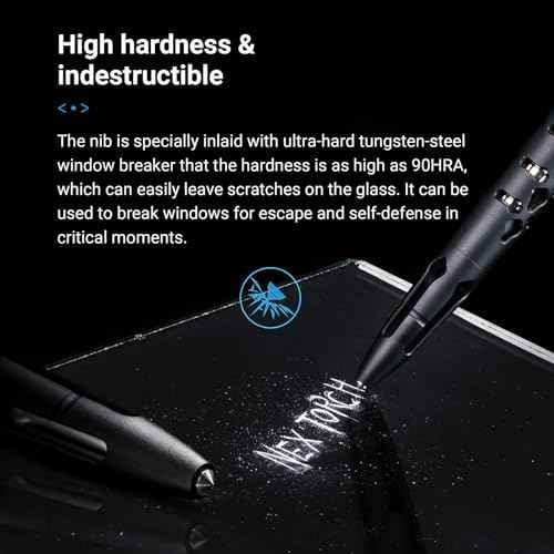 NEXTORCH NP20 Tactical Pen with Tungsten Steel Glass Breaker Tip, Self-Defence Pen Body Using Aluminium Dragon Bone Design for Writing, Tactical Defense, Emergency Defense, Emergency Escape
