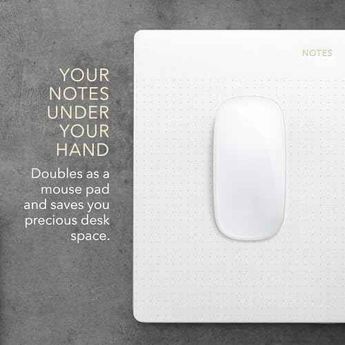 Mouse Pad Notepad for Professionals, 3 Pack, 9.8" x 7.9", 150 Sheets (50 Each), Minimalist, Gold Foiled, Dotted Layout, Executive's Desk Note Pad, To Do List Notepad, Eco-friendly, FSC¢â Certified Planner Pad
