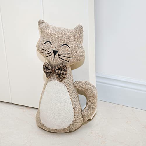 Marwood Cat Stuffed Door Stopper – Cute Fabric Door Holder for Home & Office