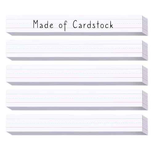 Chell White Sentence Strips Cardstock 3¡± x 24¡±, Thick Ruled Word Writing Paper for Teacher Supplies, Classroom and Home, Pack of 100