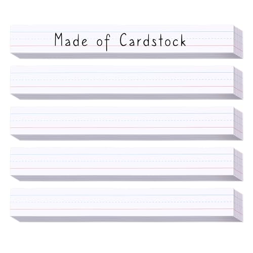 Chell 3x24 Inch White Sentence Strips Cardstock Pack of 100 for Classroom & Learning