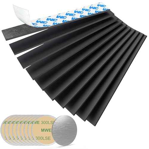 Magnetic Strips Tape with Adhesive Backing Magnet ? Heavy Duty Magnets Strip, with 10Pcs Metal Stickers for Double Sided Self Sticky Non Metal, for Tool and Knife Strong Magnetic Wall Holder