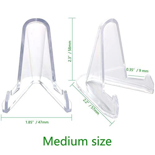 24 Pack Acrylic Trading Card Stands - 2.3 Inch Tall Display Holders