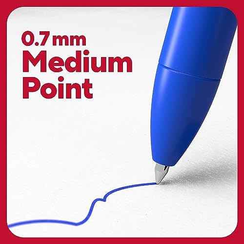 TRU RED Staples Retractable Quick Dry Gel Pens, Medium Point, 0.7mm, Blue, Dozen (TR54499)
