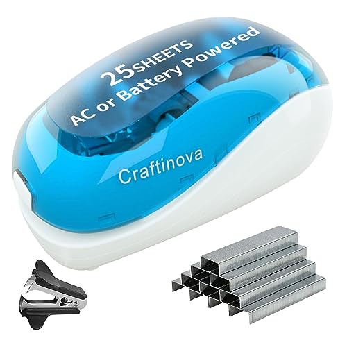 Blue Electric Stapler with 2000 Staples & Remover - Fast Office Binding