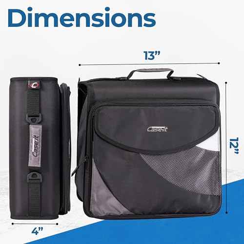 Case-it The Dual 2.0 2-in-1 Zipper Binder | Converts to a Backpack, Two 2-Inch D-Rings, 800 Sheet Capacity, 5-Subject Expanding File Folder, Pocket Holds Up to 13 Laptop/Tablet | Dual-301-BB-LT Black
