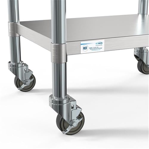 KoolMore 24x30 Stainless Steel Work Table with Under Shelf & Optional Wheels (CT2430-18C) - Heavy Duty