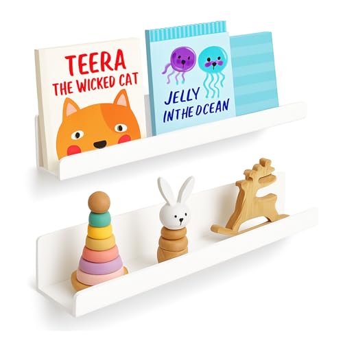 White 17 Inch Magnetic Book Shelf - Reusable Acrylic Display for Classroom & Kitchen