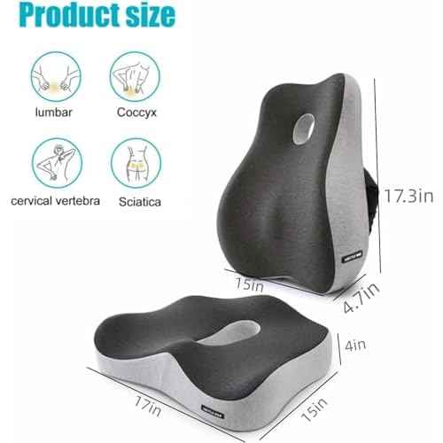Coccyx Seat Cushion, Sciatica Pain Relief Tailbone Cushion for Office Chair, Car Seat, and Home Seat, Office Chair Cushions for Back and Butt