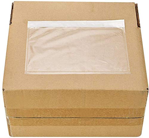 RBHK 6 x 9 Inch Clear Adhesive Packing List Envelopes (100 Pack) for Shipping Labels