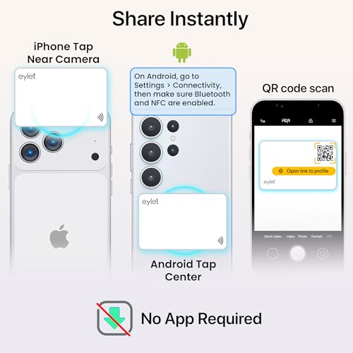 5 Black Digital Business Card Pack - NO SUBS | NFC enabled Digital Business Cards from EYLET.