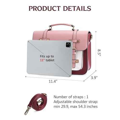 ECOSUSI Laptop Bag for Women Vegan Leather Messenger Bag Fashion Briefcase Computer Satchel Bag