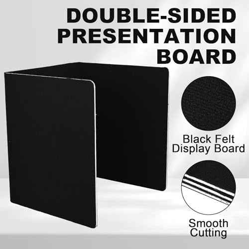 jxgzyy 3 Panel Trade Show Presentation Board Double Sided Tabletop Display Board 59" W x 24" H Trifold Poster Board with Storage Bag Folding Panel Display for School Conference and Exhibitions