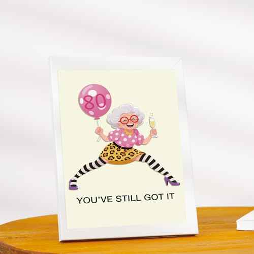OJsensai Happy 80th Birthday Card & Gifts for Women£¬80 Year Old birthday Decorations for Her Mom Wife Grandma