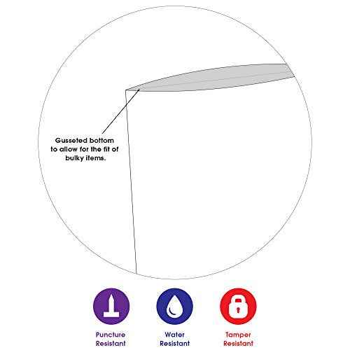 BOX USA "Poly Mailer Envelopes, 15"" x 20"" x 4"", White, Self-Seal with Tear Strip, Gusseted, Waterproof and Puncture Resistant, for Shipping Bulky Items, Books and Catalogs, Pack of 100" (BEPM15204)