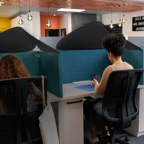 Juexica Foldable Office Cubicle Desk Shade Black – Privacy Screen, Light Blocking